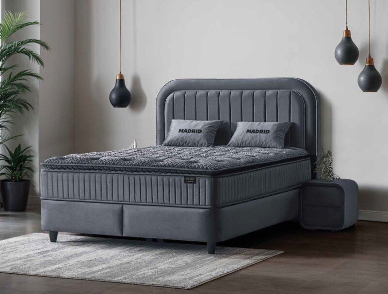Boxspring Madrid + Dikke Matras + Vaste Topper + Opbergruimte