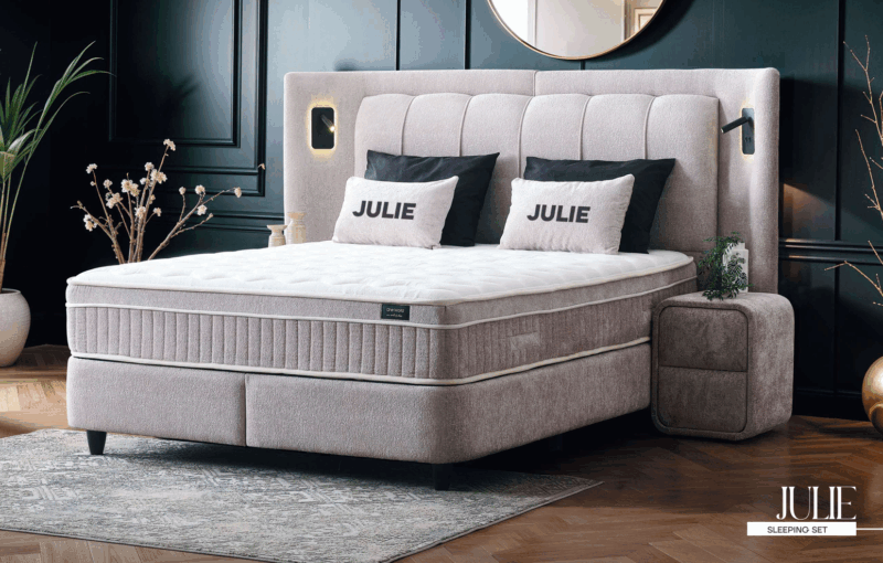 Boxspring Julie+ Dikke Matras + Vaste Topper + Opbergruimte